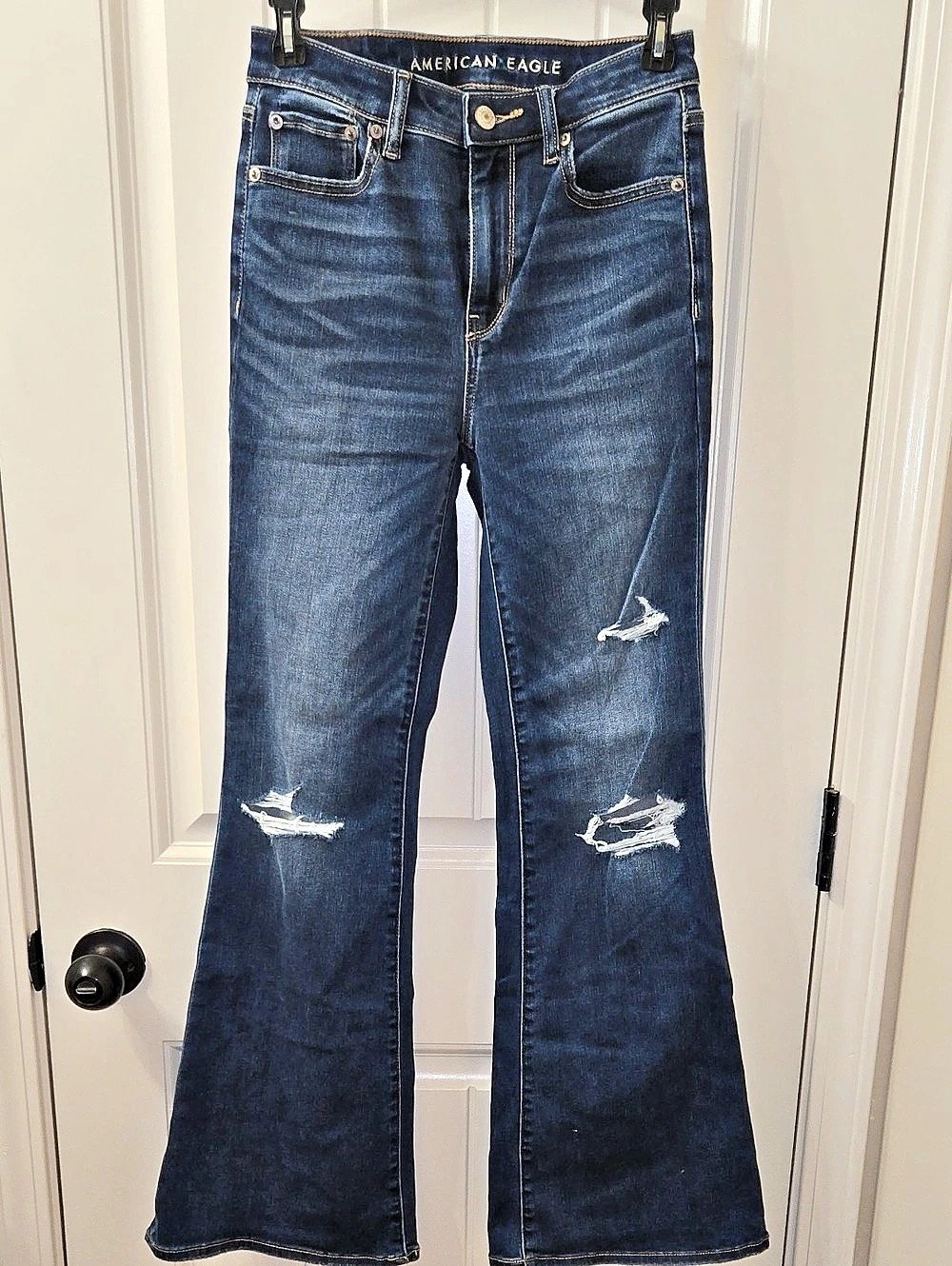 American Eagle Next Level Stretch Highest Waist Flare Jean Jeans Blue US 2